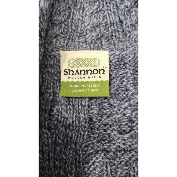 Shannon Woolen Mills Sweater Women's XS Cardigan Shawl 100% Wool Blue Knit‎ - Picture 4 of 12